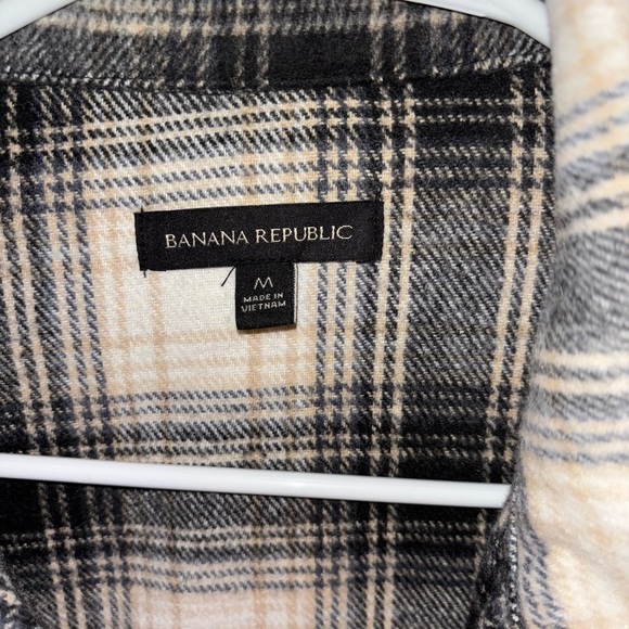 Banana Republic Plaid Shirt - Black and Cream - Picture 2 of 2